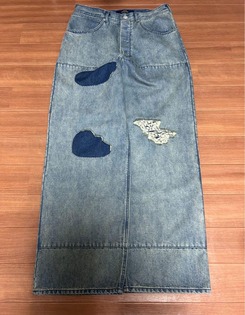 Amazon.co.jp: shikitari FADED WIDE DENIM PANTS : ファッション